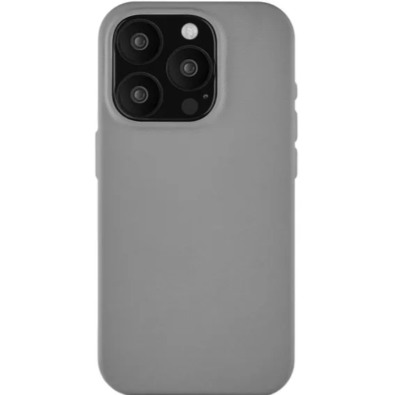 Чехол кожаный MagSafe uBear Capital iPhone 16 Pro, серый