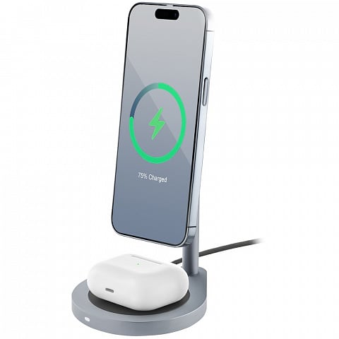 Беспроводное зарядное устройство uBear Stage 2-in-1, серый