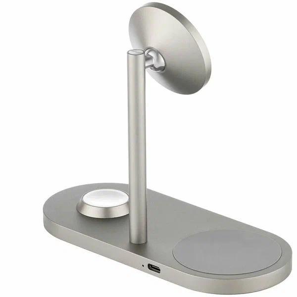 Беспроводное зарядное устройство uBear Stage 3-in-1, титан